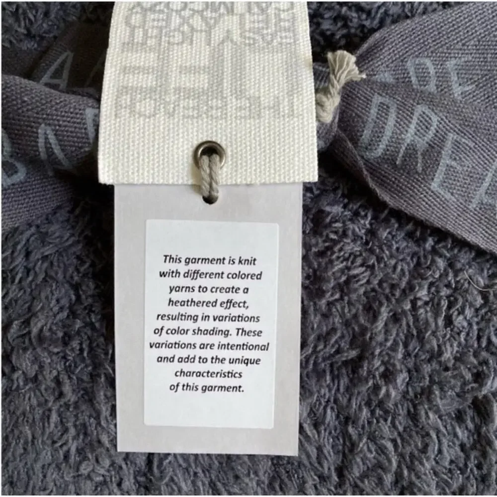 Barefoot Dreams Heather Carbon Black CozyChic Pom Pom Beanie & Scarf Set NWT - Picture 4 of 5